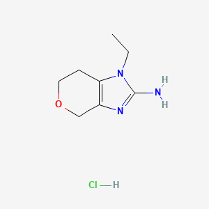 molecular formula C8H14ClN3O B2909168 1-ethyl-1H,4H,6H,7H-pyrano[3,4-d]imidazol-2-amine hydrochloride CAS No. 2172030-92-9