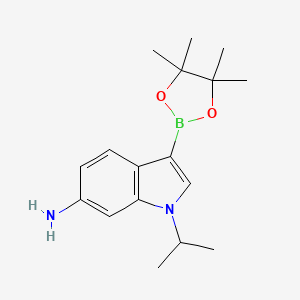 molecular formula C17H25BN2O2 B2909169 1-Isopropyl-3-(4,4,5,5-tetramethyl-1,3,2-dioxaborolan-2-yl)-1H-indol-6-amine CAS No. 945556-95-6