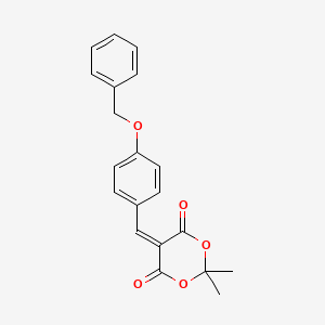molecular formula C20H18O5 B2909170 5-{[4-(Benzyloxy)phenyl]methylene}-2,2-dimethyl-1,3-dioxane-4,6-dione CAS No. 477863-06-2