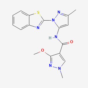 molecular formula C17H16N6O2S B2909171 N-(1-(benzo[d]thiazol-2-yl)-3-methyl-1H-pyrazol-5-yl)-3-methoxy-1-methyl-1H-pyrazole-4-carboxamide CAS No. 1203233-78-6