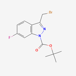 molecular formula C13H14BrFN2O2 B2909173 叔丁基 3-(溴甲基)-6-氟-1H-吲唑-1-甲酸酯 CAS No. 174180-95-1
