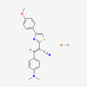 molecular formula C21H20BrN3OS B2909177 (E)-3-(4-(dimethylamino)phenyl)-2-(4-(4-methoxyphenyl)thiazol-2-yl)acrylonitrile hydrobromide CAS No. 1217230-08-4