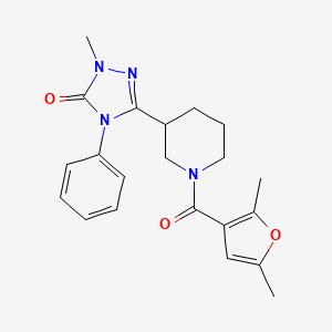 molecular formula C21H24N4O3 B2909178 3-(1-(2,5-dimethylfuran-3-carbonyl)piperidin-3-yl)-1-methyl-4-phenyl-1H-1,2,4-triazol-5(4H)-one CAS No. 1396881-65-4