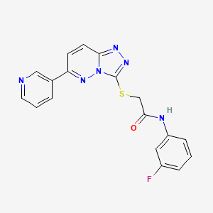 molecular formula C18H13FN6OS B2909185 N-(3-fluorophenyl)-2-((6-(pyridin-3-yl)-[1,2,4]triazolo[4,3-b]pyridazin-3-yl)thio)acetamide CAS No. 891108-96-6