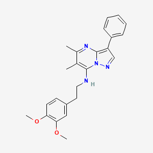 molecular formula C24H26N4O2 B2909188 N-[2-(3,4-dimethoxyphenyl)ethyl]-5,6-dimethyl-3-phenylpyrazolo[1,5-a]pyrimidin-7-amine CAS No. 902043-92-9