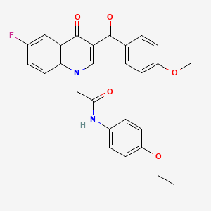 molecular formula C27H23FN2O5 B2909193 N-(4-ethoxyphenyl)-2-[6-fluoro-3-(4-methoxybenzoyl)-4-oxoquinolin-1-yl]acetamide CAS No. 866348-55-2