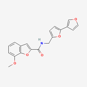 molecular formula C19H15NO5 B2909195 N-([2,3'-bifuran]-5-ylmethyl)-7-methoxybenzofuran-2-carboxamide CAS No. 2034442-03-8