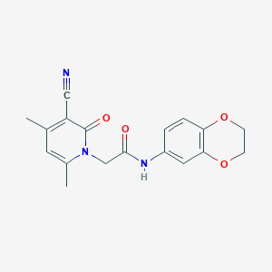 2-(3-cyano-4,6-dimethyl-2-oxopyridin-1(2H)-yl)-N-(2,3-dihydro-1,4-benzodioxin-6-yl)acetamide