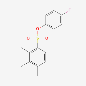 molecular formula C15H15FO3S B2909206 4-Fluorophenyl 2,3,4-trimethylbenzenesulfonate CAS No. 865593-85-7