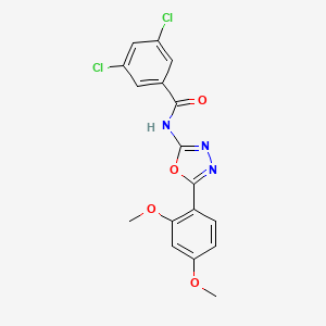 molecular formula C17H13Cl2N3O4 B2909208 3,5-dichloro-N-(5-(2,4-dimethoxyphenyl)-1,3,4-oxadiazol-2-yl)benzamide CAS No. 921102-55-8