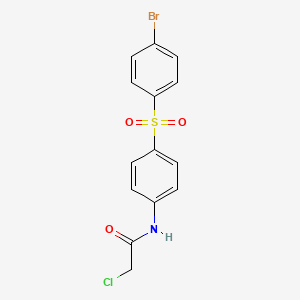 molecular formula C14H11BrClNO3S B2909209 N-{4-[(4-bromophenyl)sulfonyl]phenyl}-2-chloroacetamide CAS No. 339105-05-4
