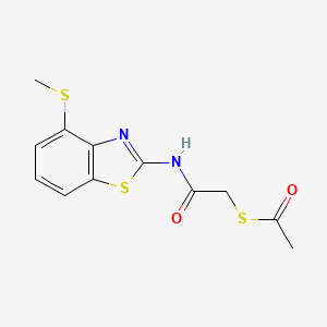molecular formula C12H12N2O2S3 B2909211 S-(2-((4-(methylthio)benzo[d]thiazol-2-yl)amino)-2-oxoethyl) ethanethioate CAS No. 955742-57-1