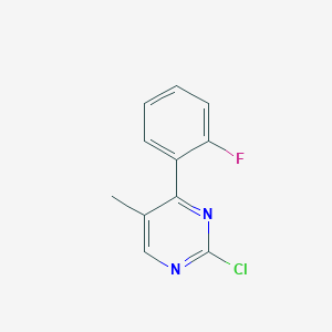 molecular formula C11H8ClFN2 B2909213 2-Chloro-4-(2-fluorophenyl)-5-methylpyrimidine CAS No. 1537572-82-9