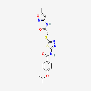 4-isopropoxy-N-(5-((2-((5-methylisoxazol-3-yl)amino)-2-oxoethyl)thio)-1,3,4-thiadiazol-2-yl)benzamide
