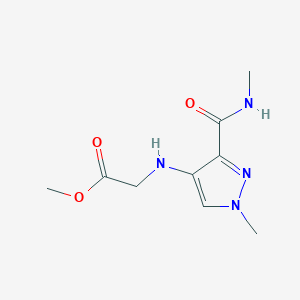 molecular formula C9H14N4O3 B2909230 Methyl 2-[[1-methyl-3-(methylcarbamoyl)pyrazol-4-yl]amino]acetate CAS No. 2247207-42-5