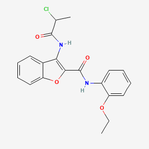 molecular formula C20H19ClN2O4 B2909238 3-(2-chloropropanamido)-N-(2-ethoxyphenyl)benzofuran-2-carboxamide CAS No. 888444-51-7