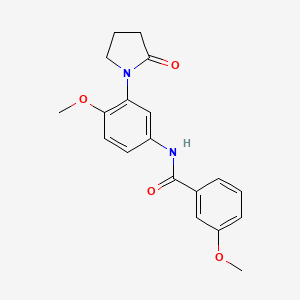 molecular formula C19H20N2O4 B2909239 3-methoxy-N-(4-methoxy-3-(2-oxopyrrolidin-1-yl)phenyl)benzamide CAS No. 941890-04-6