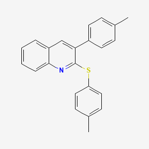 molecular formula C23H19NS B2909272 3-(4-Methylphenyl)-2-[(4-methylphenyl)sulfanyl]quinoline CAS No. 339102-40-8