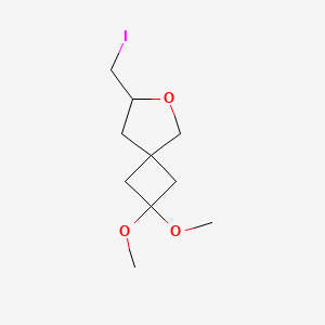 molecular formula C10H17IO3 B2909287 7-(Iodomethyl)-2,2-dimethoxy-6-oxaspiro[3.4]octane CAS No. 2168830-81-5