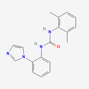 molecular formula C18H18N4O B2909298 N-(2,6-dimethylphenyl)-N'-[2-(1H-imidazol-1-yl)phenyl]urea CAS No. 866042-18-4