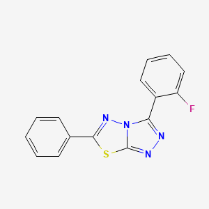 molecular formula C15H9FN4S B2909303 3-(2-Fluorophenyl)-6-phenyl-[1,2,4]triazolo[3,4-b][1,3,4]thiadiazole CAS No. 874463-96-4