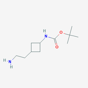 molecular formula C11H22N2O2 B2909308 tert-butyl N-[3-(2-aminoethyl)cyclobutyl]carbamate CAS No. 2357597-45-4