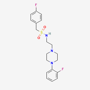 molecular formula C19H23F2N3O2S B2909325 1-(4-fluorophenyl)-N-(2-(4-(2-fluorophenyl)piperazin-1-yl)ethyl)methanesulfonamide CAS No. 1049468-53-2
