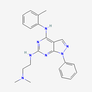molecular formula C22H25N7 B2909327 N~6~-[2-(dimethylamino)ethyl]-N~4~-(2-methylphenyl)-1-phenyl-1H-pyrazolo[3,4-d]pyrimidine-4,6-diamine CAS No. 946321-70-6