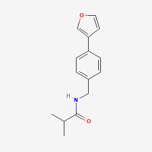molecular formula C15H17NO2 B2909329 N-(4-(furan-3-yl)benzyl)isobutyramide CAS No. 2034296-39-2