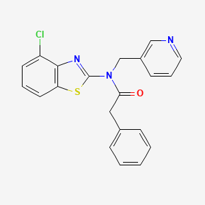molecular formula C21H16ClN3OS B2909350 N-(4-chlorobenzo[d]thiazol-2-yl)-2-phenyl-N-(pyridin-3-ylmethyl)acetamide CAS No. 895017-45-5