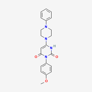 molecular formula C21H22N4O3 B2909358 3-(4-methoxyphenyl)-6-(4-phenylpiperazin-1-yl)pyrimidine-2,4(1H,3H)-dione CAS No. 847398-73-6