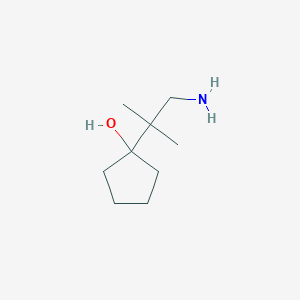 molecular formula C9H19NO B2909375 1-(1-Amino-2-methylpropan-2-yl)cyclopentan-1-ol CAS No. 1501072-85-0