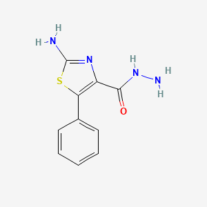 molecular formula C10H10N4OS B2909376 2-Amino-5-phenyl-1,3-thiazole-4-carbohydrazide CAS No. 709639-25-8