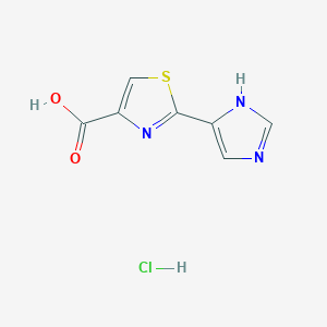 molecular formula C7H6ClN3O2S B2909381 2-(1H-imidazol-5-yl)-1,3-thiazole-4-carboxylic acid hydrochloride CAS No. 2155852-83-6
