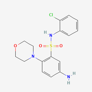 molecular formula C16H18ClN3O3S B2909388 5-Amino-N-(2-chloro-phenyl)-2-morpholin-4-yl-benzenesulfonamide CAS No. 328028-63-3