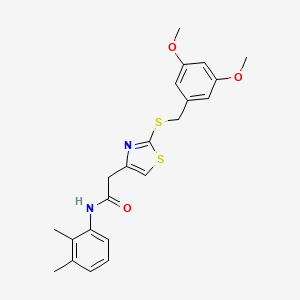 molecular formula C22H24N2O3S2 B2909423 2-(2-((3,5-dimethoxybenzyl)thio)thiazol-4-yl)-N-(2,3-dimethylphenyl)acetamide CAS No. 942001-79-8