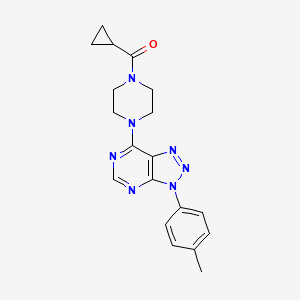 molecular formula C19H21N7O B2909437 cyclopropyl(4-(3-(p-tolyl)-3H-[1,2,3]triazolo[4,5-d]pyrimidin-7-yl)piperazin-1-yl)methanone CAS No. 920178-26-3
