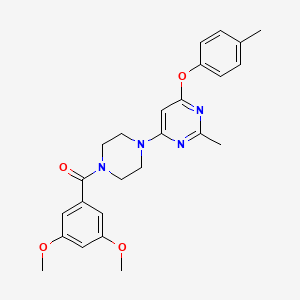 molecular formula C25H28N4O4 B2909440 (3,5-Dimethoxyphenyl)(4-(2-methyl-6-(p-tolyloxy)pyrimidin-4-yl)piperazin-1-yl)methanone CAS No. 946324-59-0