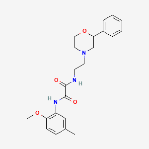 molecular formula C22H27N3O4 B2909444 N1-(2-methoxy-5-methylphenyl)-N2-(2-(2-phenylmorpholino)ethyl)oxalamide CAS No. 954003-57-7