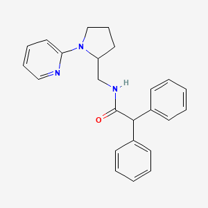 molecular formula C24H25N3O B2909450 2,2-diphenyl-N-((1-(pyridin-2-yl)pyrrolidin-2-yl)methyl)acetamide CAS No. 2034522-59-1