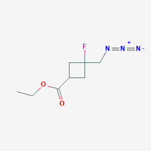 molecular formula C8H12FN3O2 B2909451 Ethyl 3-(azidomethyl)-3-fluorocyclobutane-1-carboxylate CAS No. 2378502-68-0