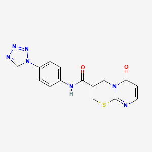 molecular formula C15H13N7O2S B2909461 N-(4-(1H-tetrazol-1-yl)phenyl)-6-oxo-2,3,4,6-tetrahydropyrimido[2,1-b][1,3]thiazine-3-carboxamide CAS No. 1421584-69-1