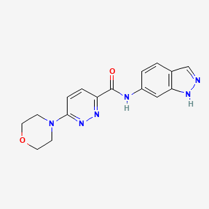 molecular formula C16H16N6O2 B2909462 N-(1H-indazol-6-yl)-6-morpholinopyridazine-3-carboxamide CAS No. 1396882-20-4