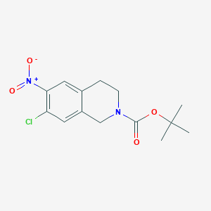 molecular formula C14H17ClN2O4 B2909464 tert-Butyl 7-chloro-6-nitro-3,4-dihydroisoquinoline-2(1H)-carboxylate CAS No. 912846-74-3