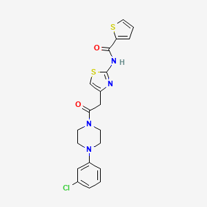 molecular formula C20H19ClN4O2S2 B2909465 N-(4-(2-(4-(3-chlorophenyl)piperazin-1-yl)-2-oxoethyl)thiazol-2-yl)thiophene-2-carboxamide CAS No. 921506-51-6