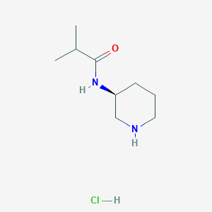 molecular formula C9H19ClN2O B2909468 (S)-N-(Piperidin-3-yl)-2-methylpropanamide hydrochloride CAS No. 1332765-83-9