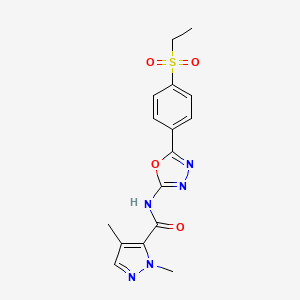 B2909483 N-(5-(4-(ethylsulfonyl)phenyl)-1,3,4-oxadiazol-2-yl)-1,4-dimethyl-1H-pyrazole-5-carboxamide CAS No. 1170792-31-0
