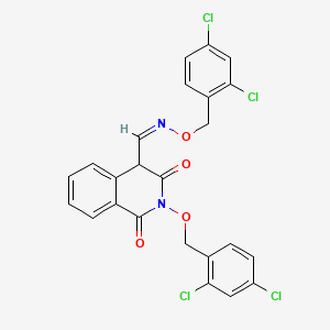 molecular formula C24H16Cl4N2O4 B2909499 2-[(2,4-dichlorophenyl)methoxy]-4-[(Z)-(2,4-dichlorophenyl)methoxyiminomethyl]-4H-isoquinoline-1,3-dione CAS No. 338396-46-6