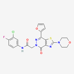 N-(3-chloro-4-fluorophenyl)-2-(7-(furan-2-yl)-2-morpholino-4-oxothiazolo[4,5-d]pyridazin-5(4H)-yl)acetamide