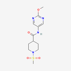 molecular formula C12H18N4O4S B2909506 N-(2-methoxypyrimidin-5-yl)-1-(methylsulfonyl)piperidine-4-carboxamide CAS No. 1428364-67-3